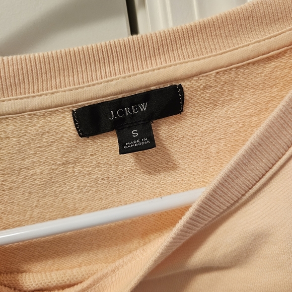 J. Crew University Terry Cropped Crewneck Bonfire Sweatshirt - Picture 3 of 4